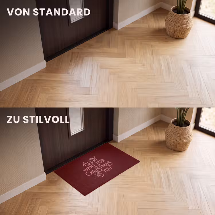 Fußmatte - Text – Weihnachten – Rot – Rosa — 3