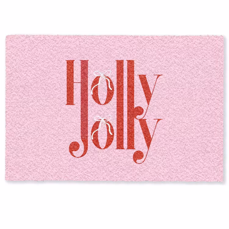 Fußmatte - Weihnachten – Text – Rot – Rosa — 1