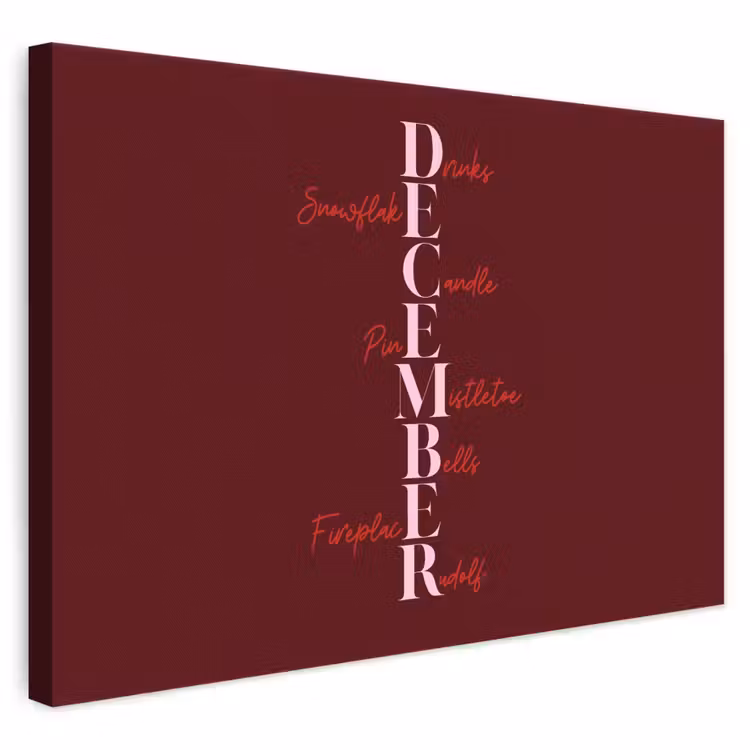 Leinwandbild - Dezember – Text – Weihnachten – Burgund — 1