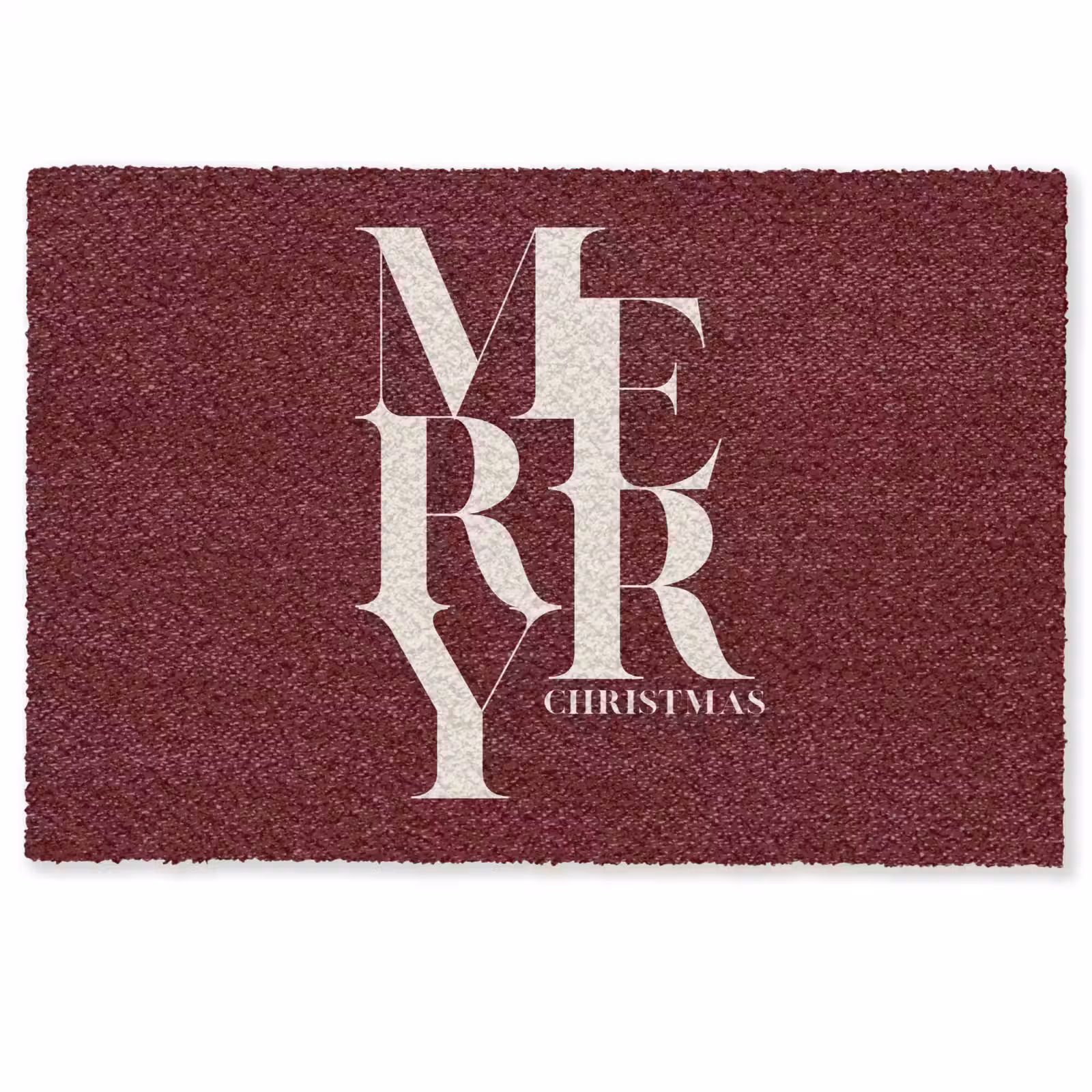 Fußmatte - Merry – Text – Dunkel – Rot — 1