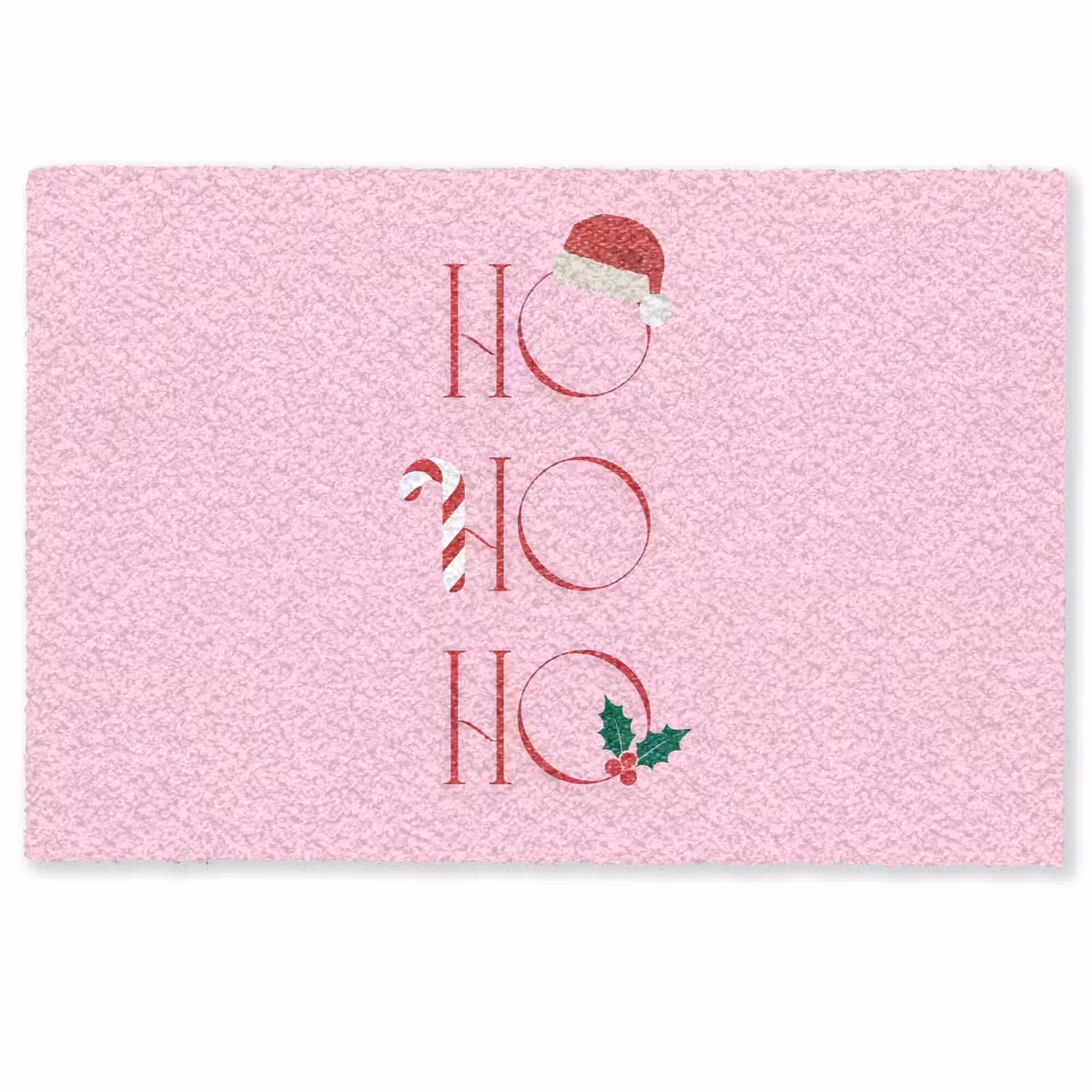 Fußmatte - Weihnachten – Text – Rosa – Illustration — 1