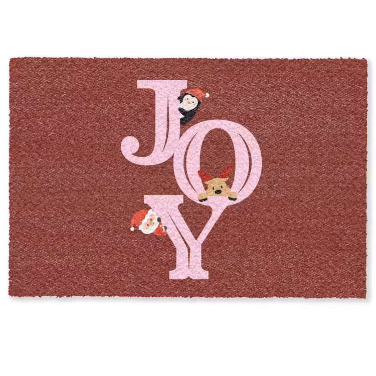 Fußmatte - Freude – Weihnachten – Animation – Rot – Rosa — 1