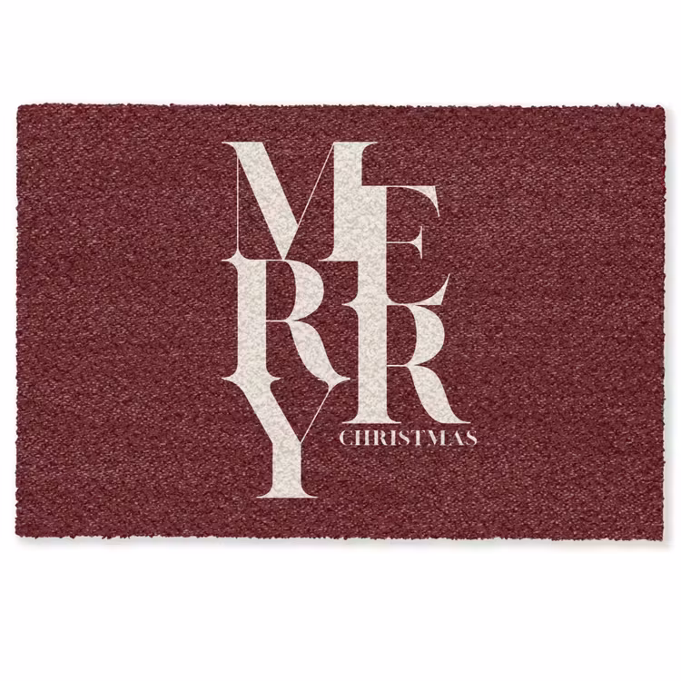 Fußmatte - Merry – Text – Dunkel – Rot — 1