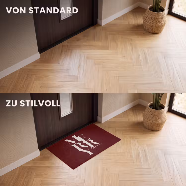 Fußmatte - Merry – Text – Dunkel – Rot — 3