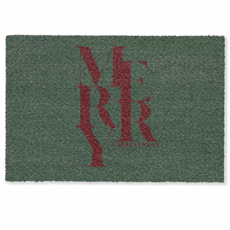 Fußmatte - Merry – Text – Grün – Weihnachten — 1