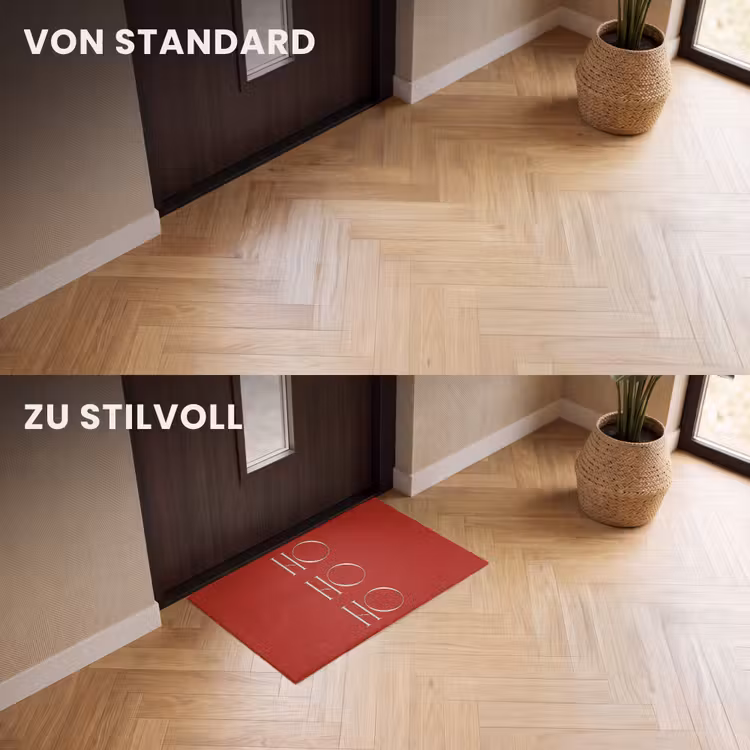 Fußmatte - Text – Weihnachten – Modern – Rot — 3
