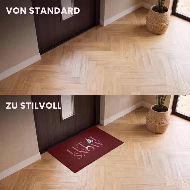 Fußmatte - Text – Weihnachten – Schnee – Rosa — 3
