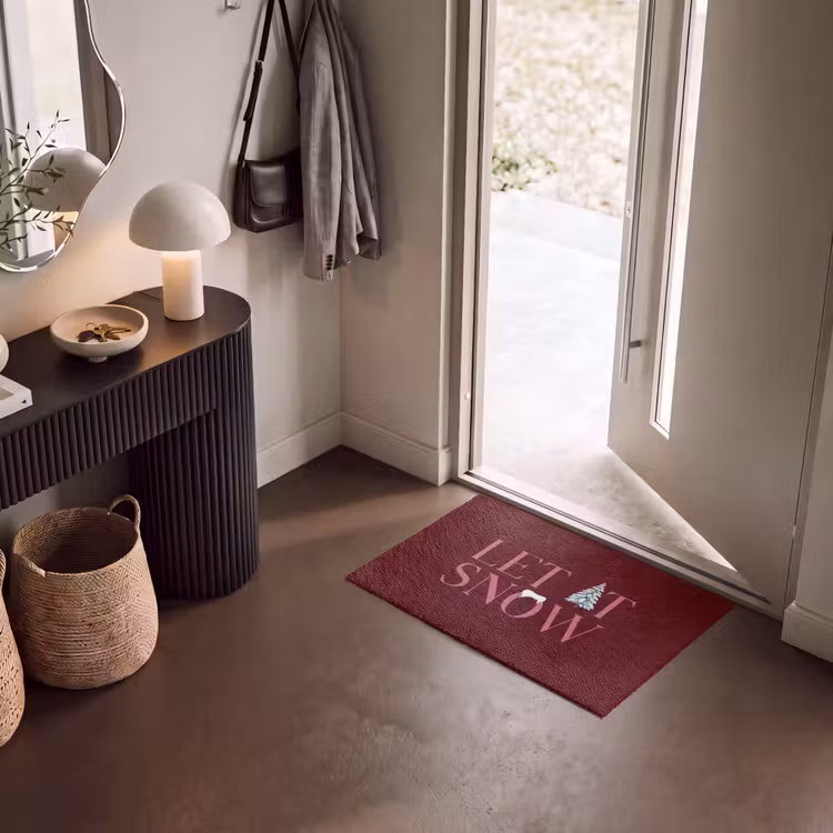 Fußmatte - Text – Weihnachten – Schnee – Rosa — 8