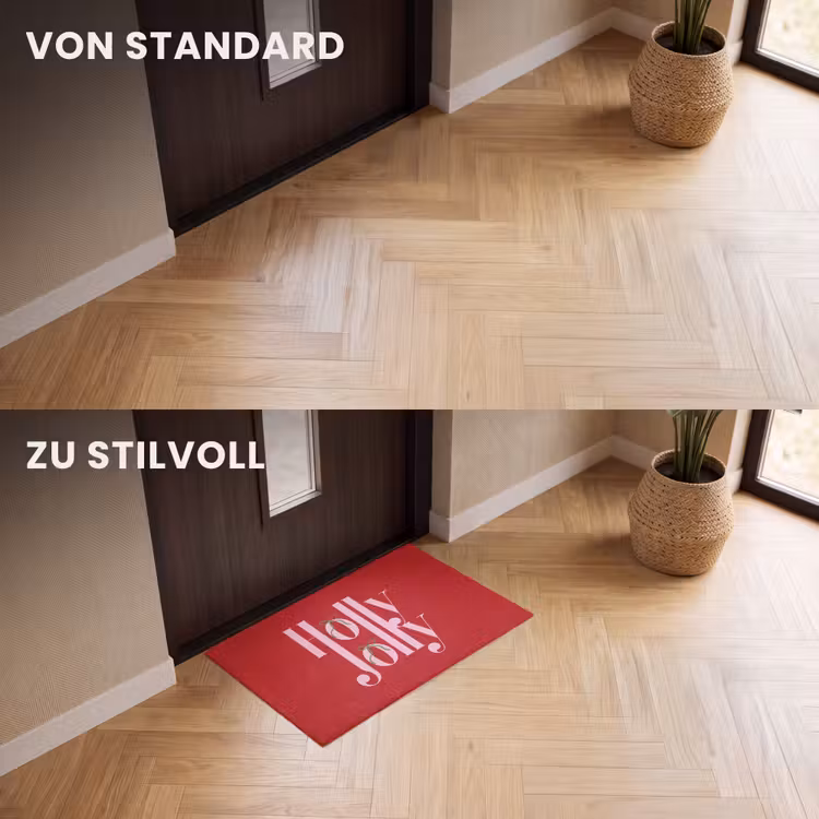 Fußmatte - Weihnachten – Rosa – Rot – Text — 3