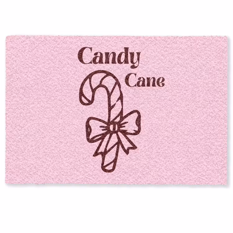 Fußmatte - Weihnachten – Süßigkeiten – Text – Braun – Rosa — 1