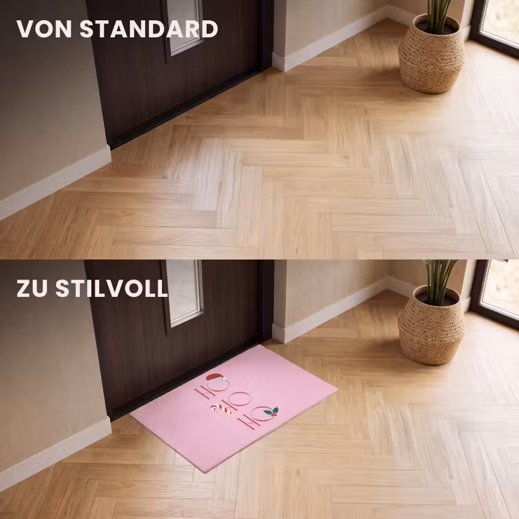 Fußmatte - Weihnachten – Text – Rosa – Illustration — 3
