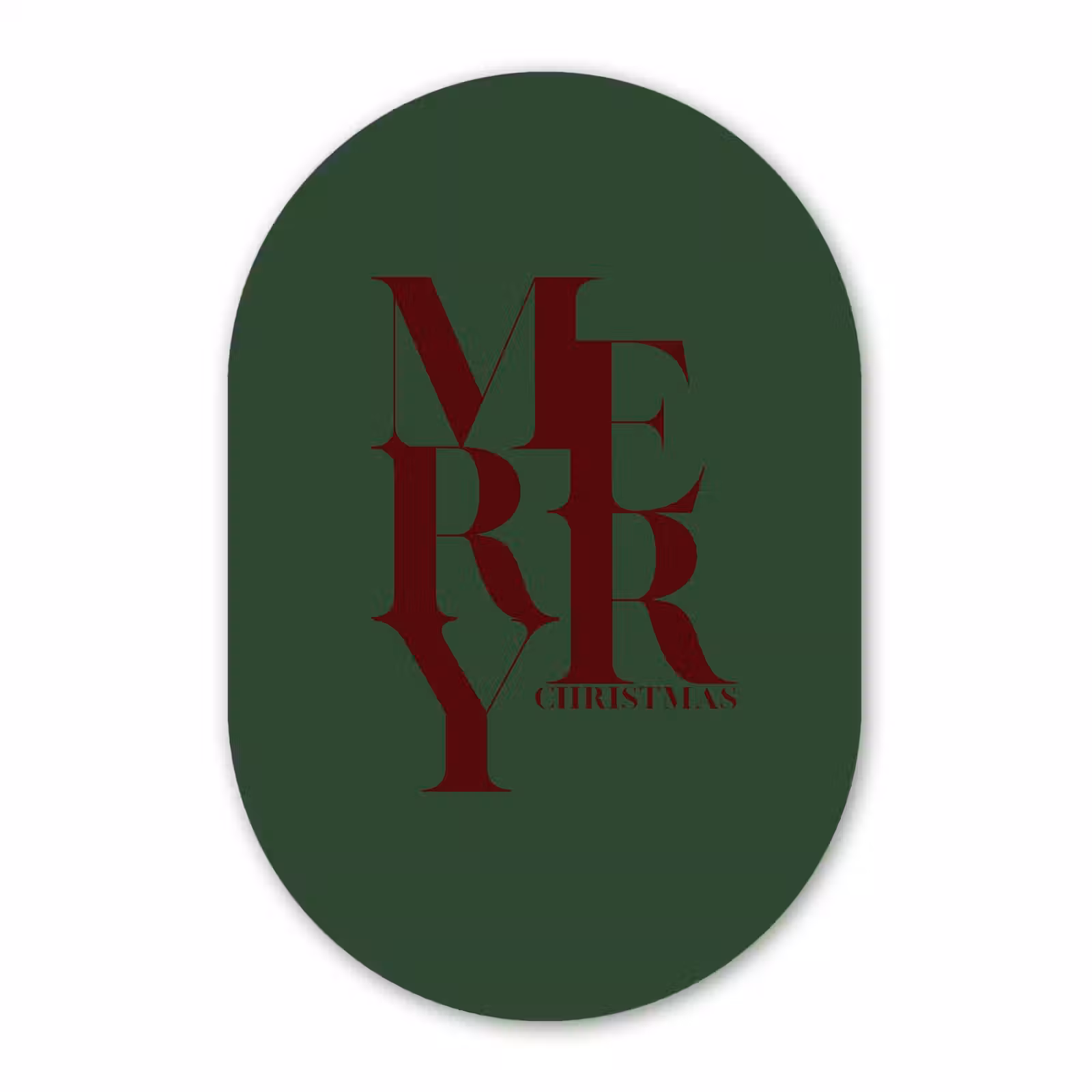 Forexbild Oval - Merry – Text – Grün – Weihnachten — 1