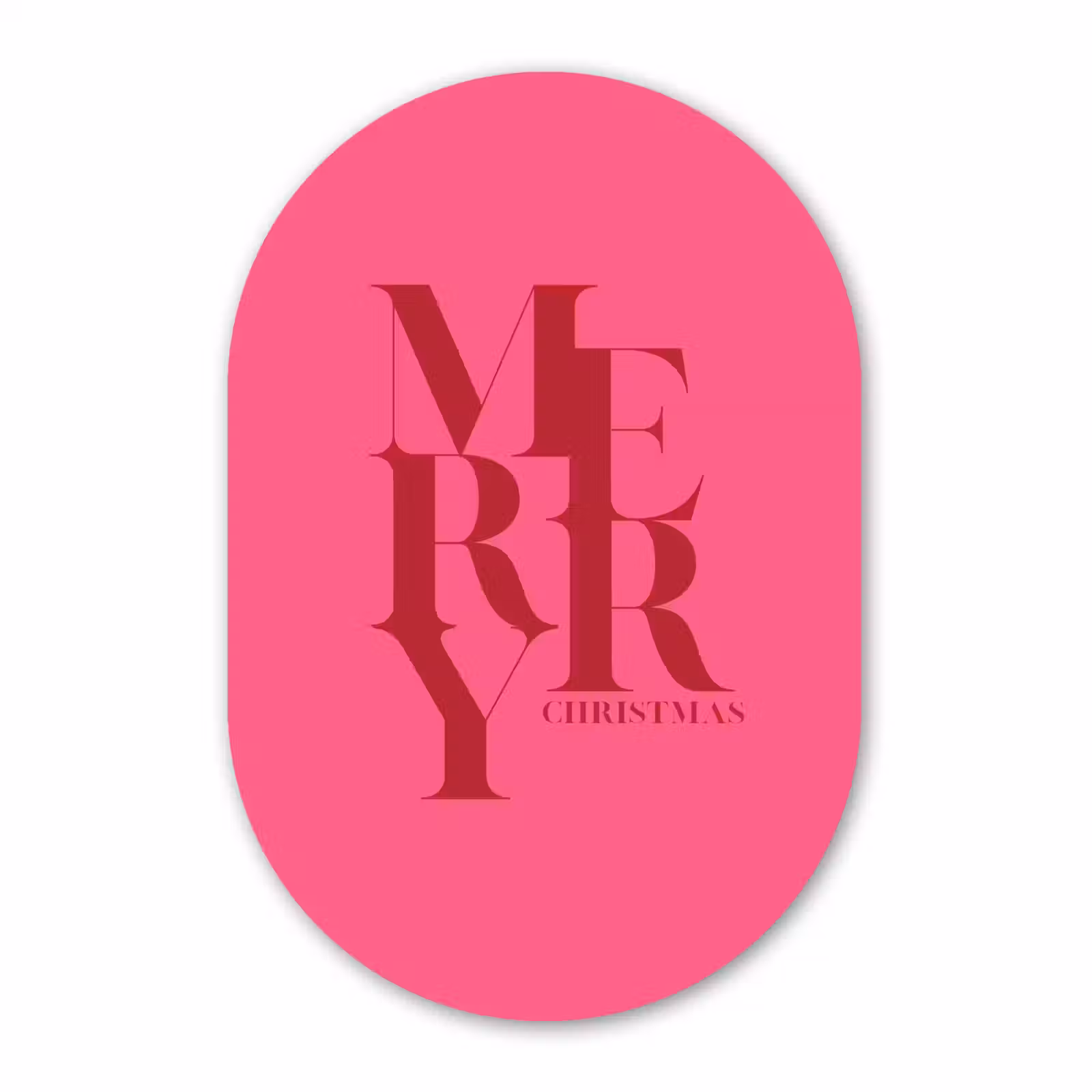 Forexbild Oval - Merry – Text – Weihnachten – Rosa — 1