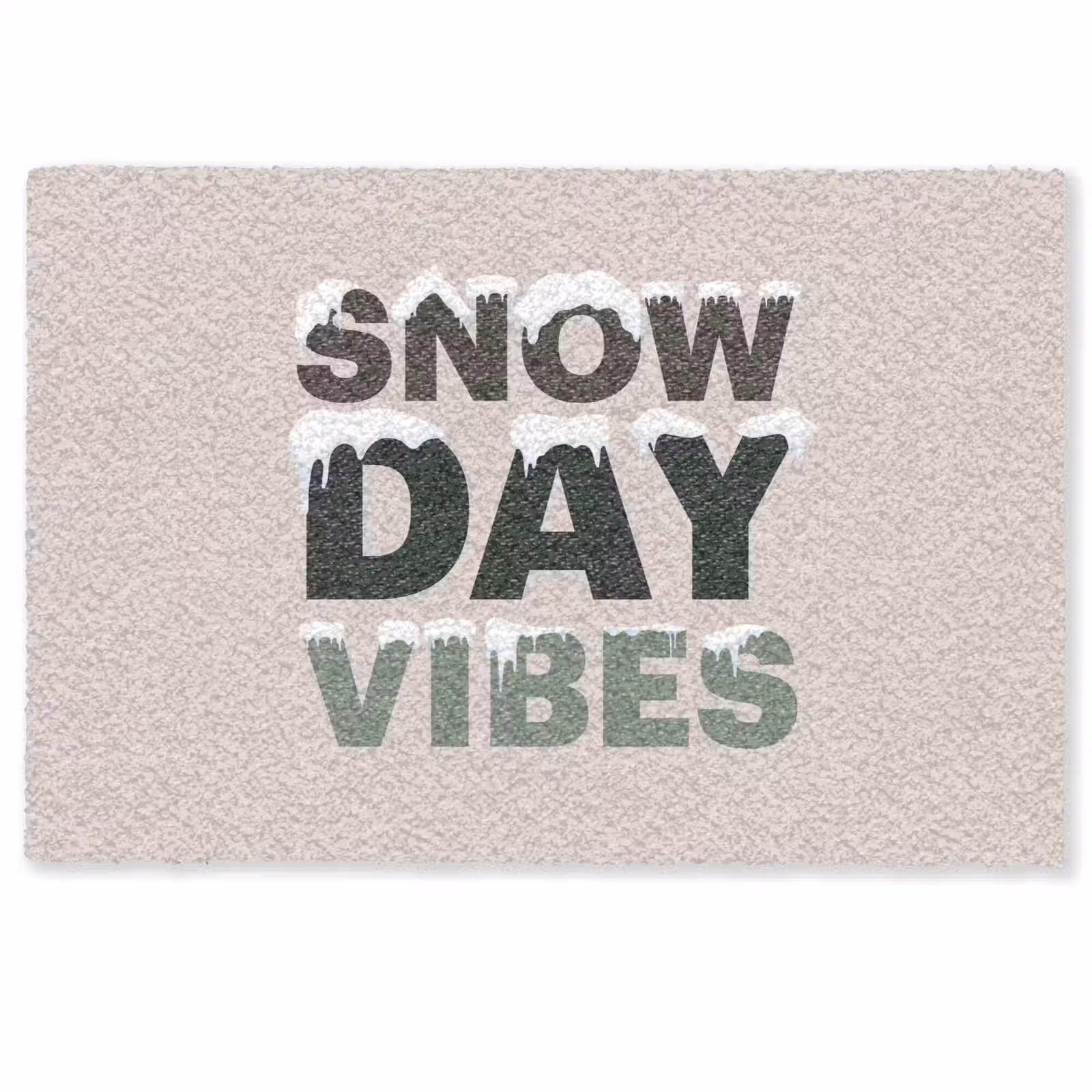 Fußmatte - Schnee – Text – Weihnachten – Beige — 1