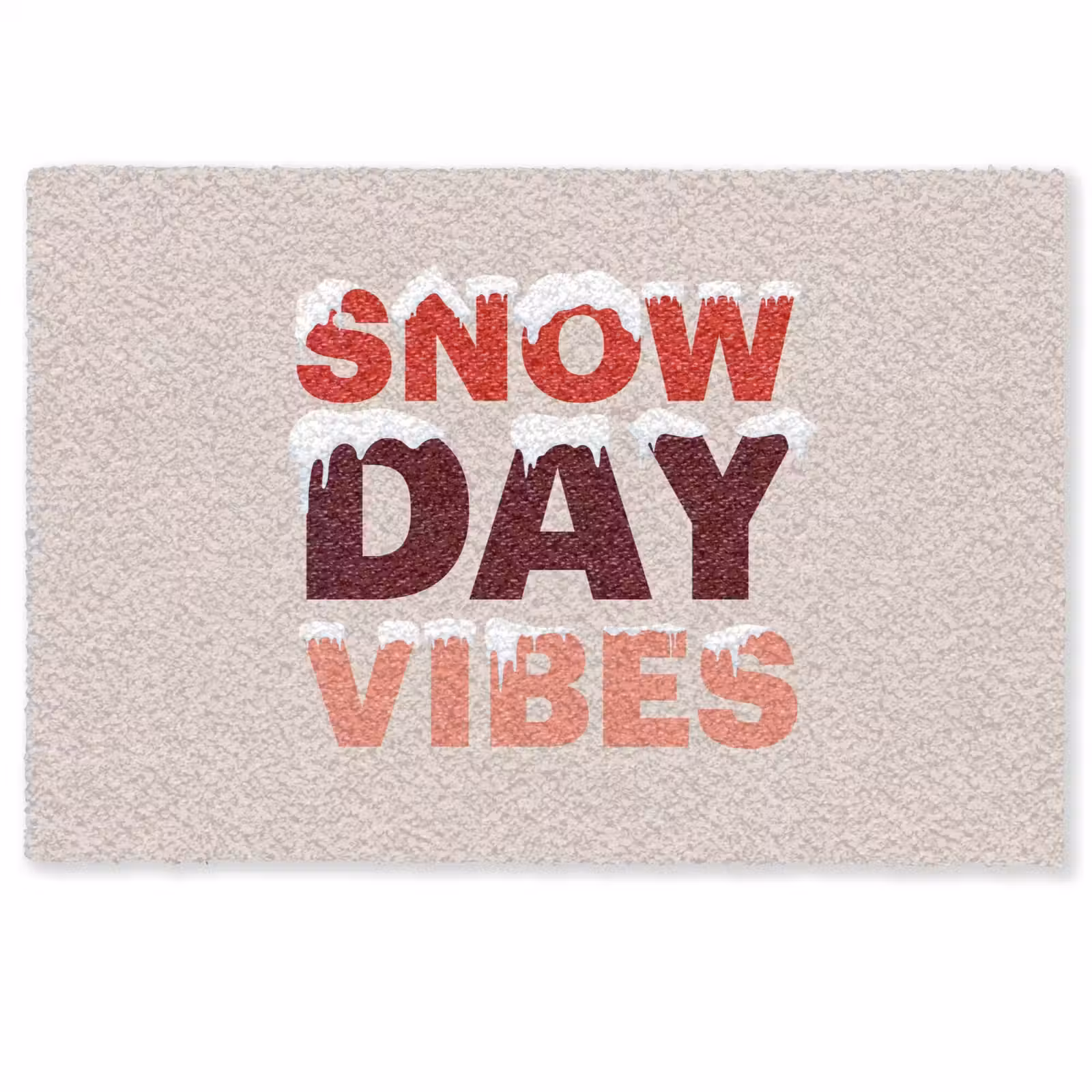 Fußmatte - Schnee – Weihnachten – Text – Rot — 1