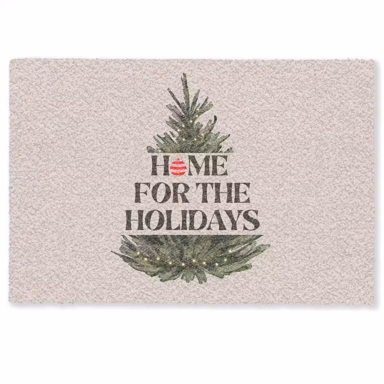 Fußmatte - Weihnachten – Text – Weihnachtsbaum – Beige — 1