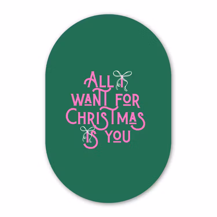 Forexbild Oval - Weihnachten – Text – Rosa – Grün — 1