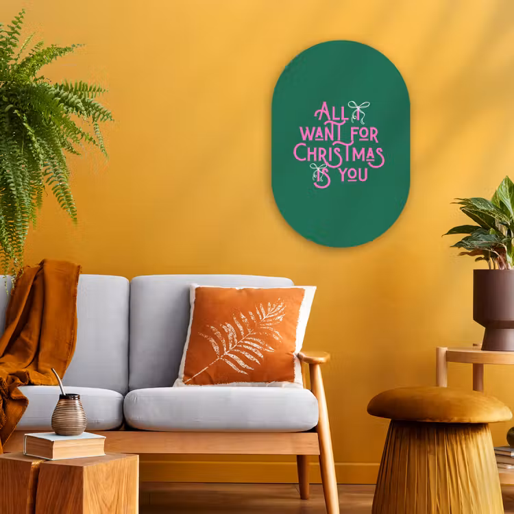 Forexbild Oval - Weihnachten – Text – Rosa – Grün — 2