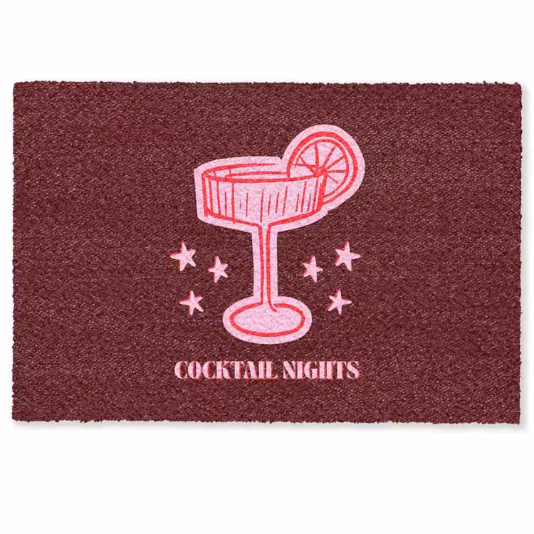 Fußmatte - Cocktail – Weihnachten – Burgunderrot – Rosa — 1