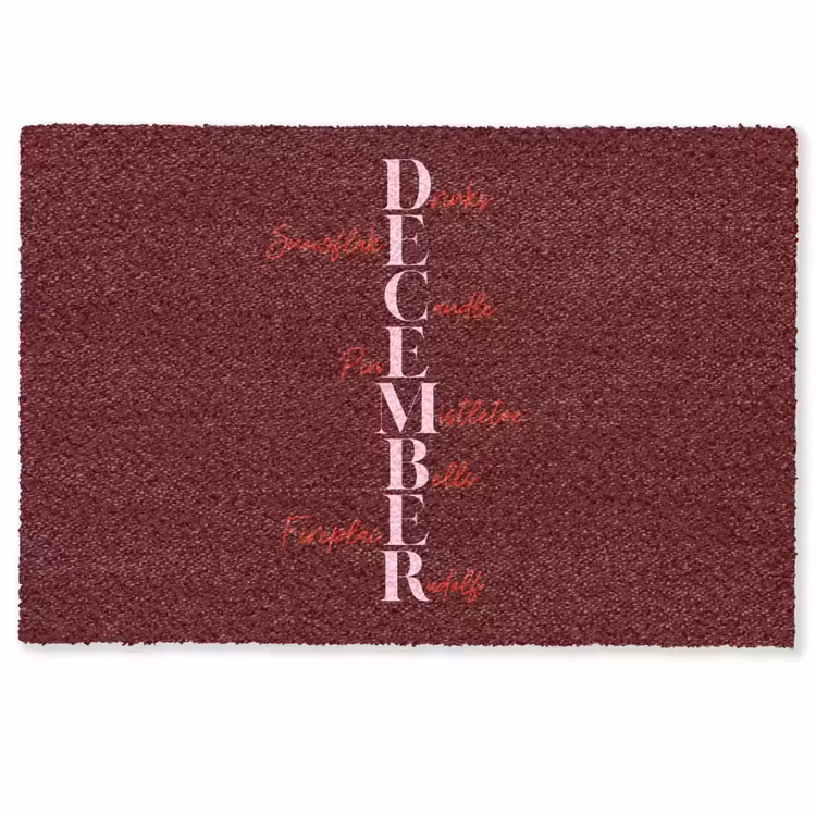 Fußmatte - Dezember – Text – Weihnachten – Burgund — 1