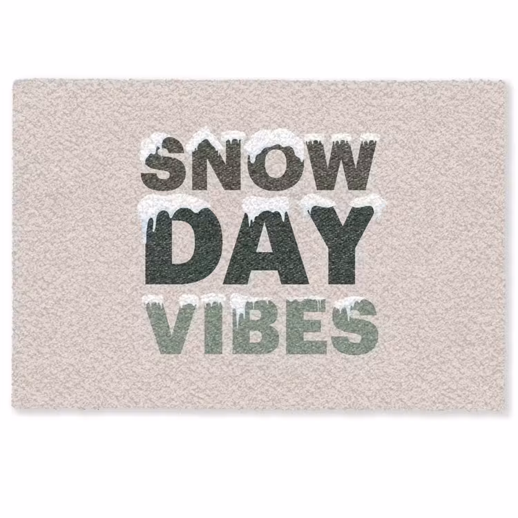 Fußmatte - Schnee – Text – Weihnachten – Beige — 1