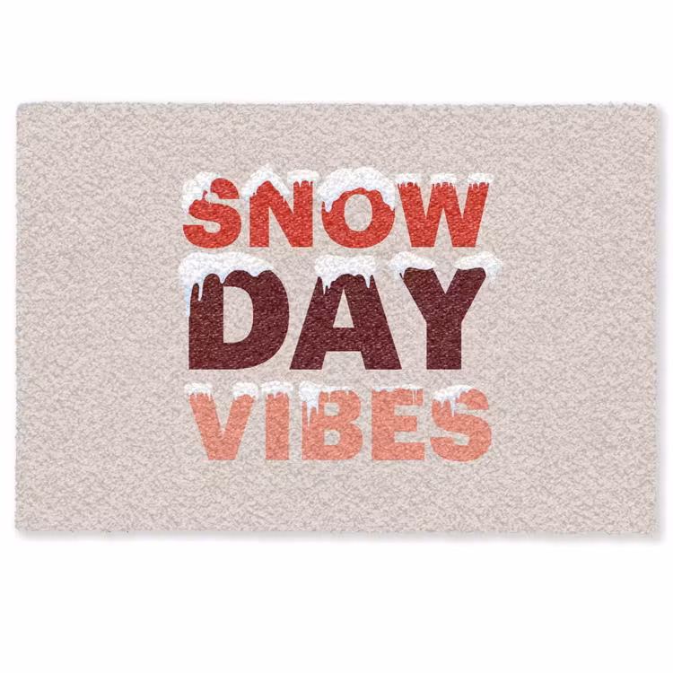 Fußmatte - Schnee – Weihnachten – Text – Rot — 1