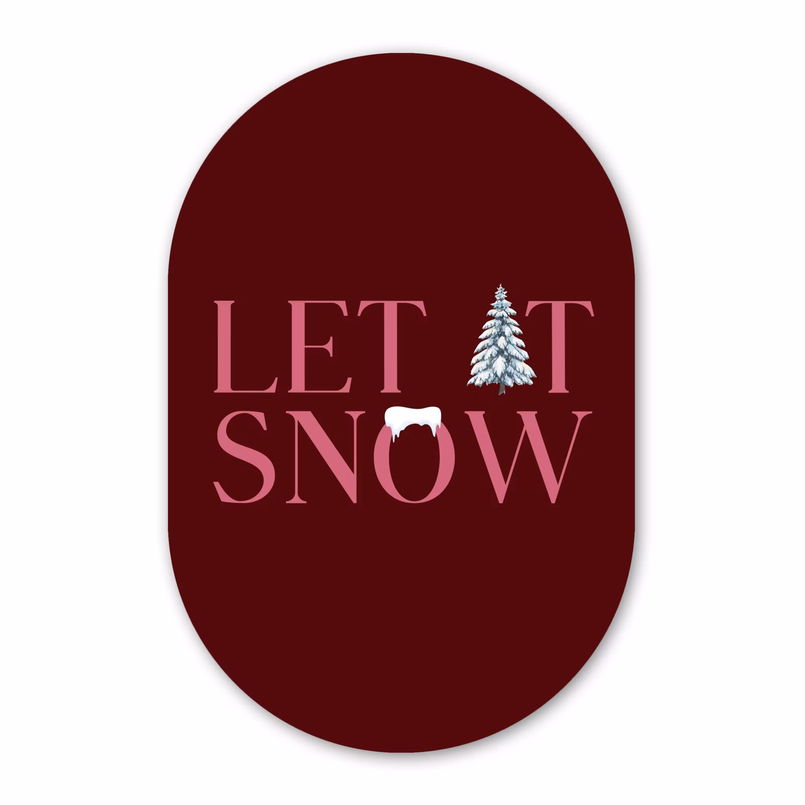 Forexbild Oval - Text – Weihnachten – Schnee – Rosa — 1