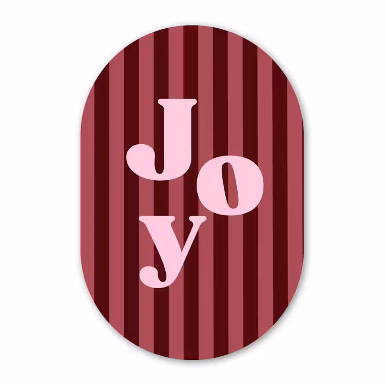 Forexbild Oval - Joy – Weihnachten – Text – Rosa — 1