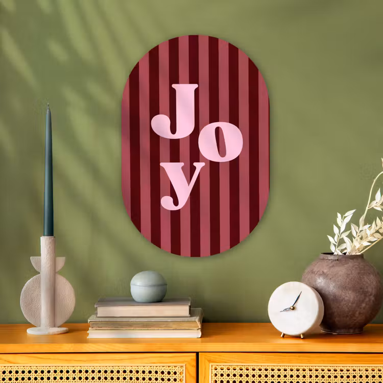 Forexbild Oval - Joy – Weihnachten – Text – Rosa — 3
