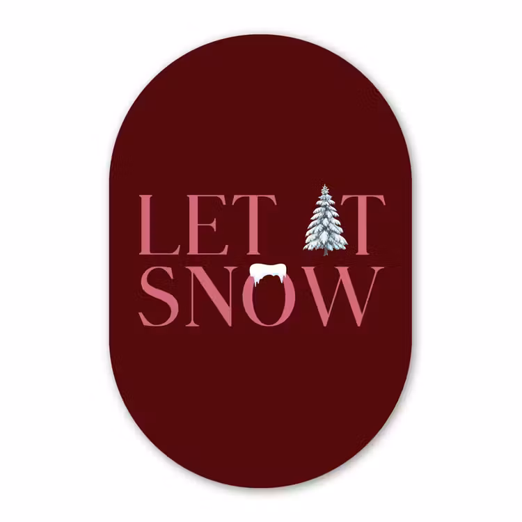 Forexbild Oval - Text – Weihnachten – Schnee – Rosa — 1