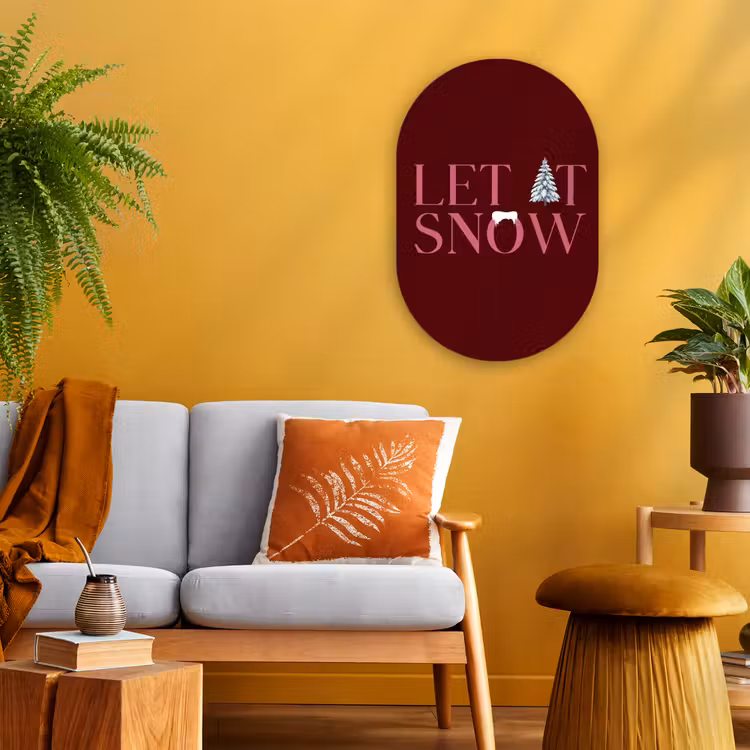 Forexbild Oval - Text – Weihnachten – Schnee – Rosa — 2
