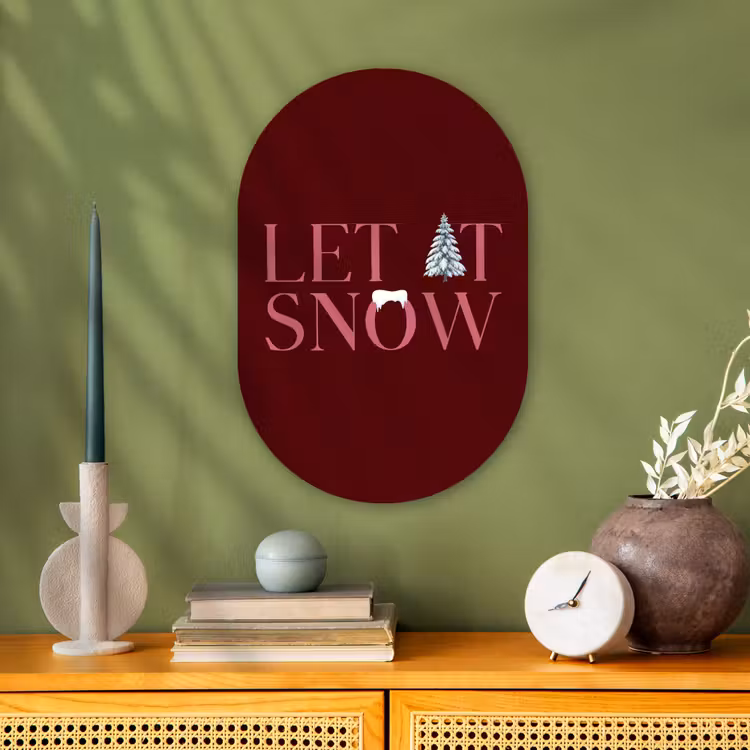 Forexbild Oval - Text – Weihnachten – Schnee – Rosa — 3