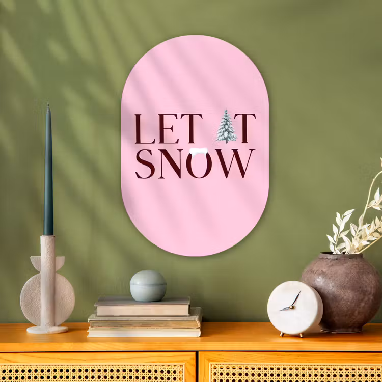 Forexbild Oval - Weihnachten – Text – Schnee – Rosa — 3