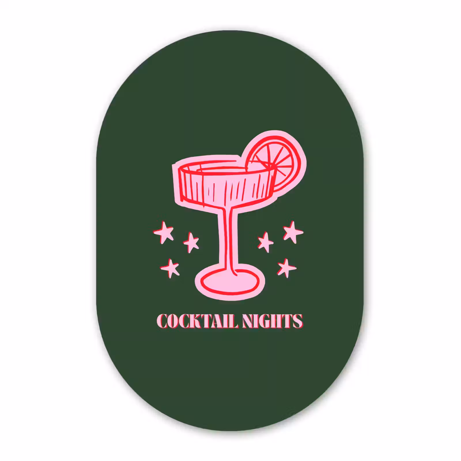 Forexbild Oval - Cocktail – Weihnachten – Rosa – Grün — 1