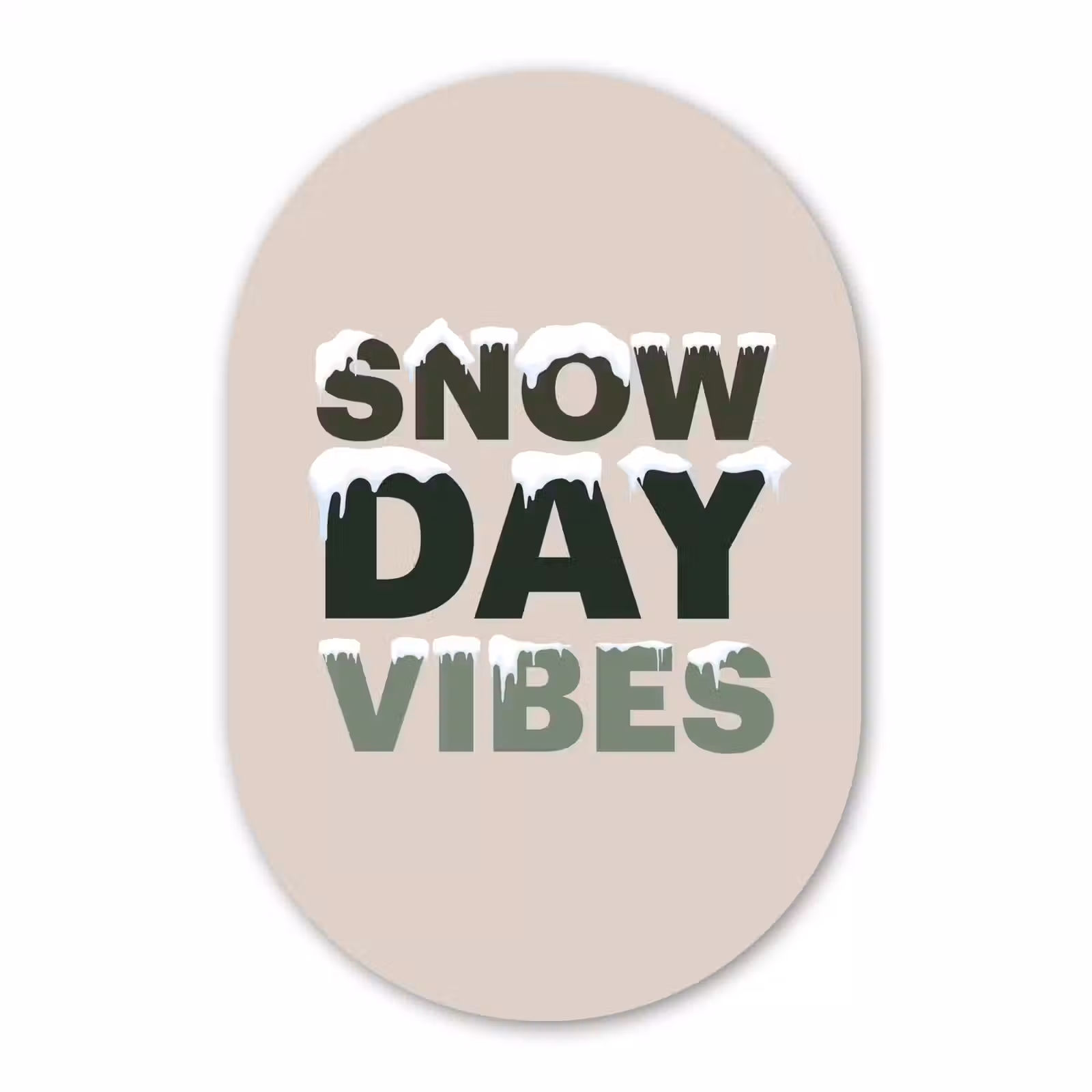 Forexbild Oval - Schnee – Text – Weihnachten – Beige — 1