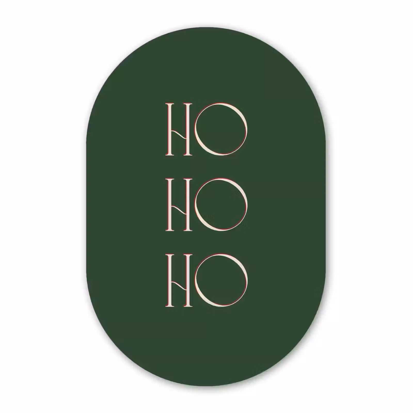 Glasbild Oval - Text – Weihnachten – Modern – Grün — 1