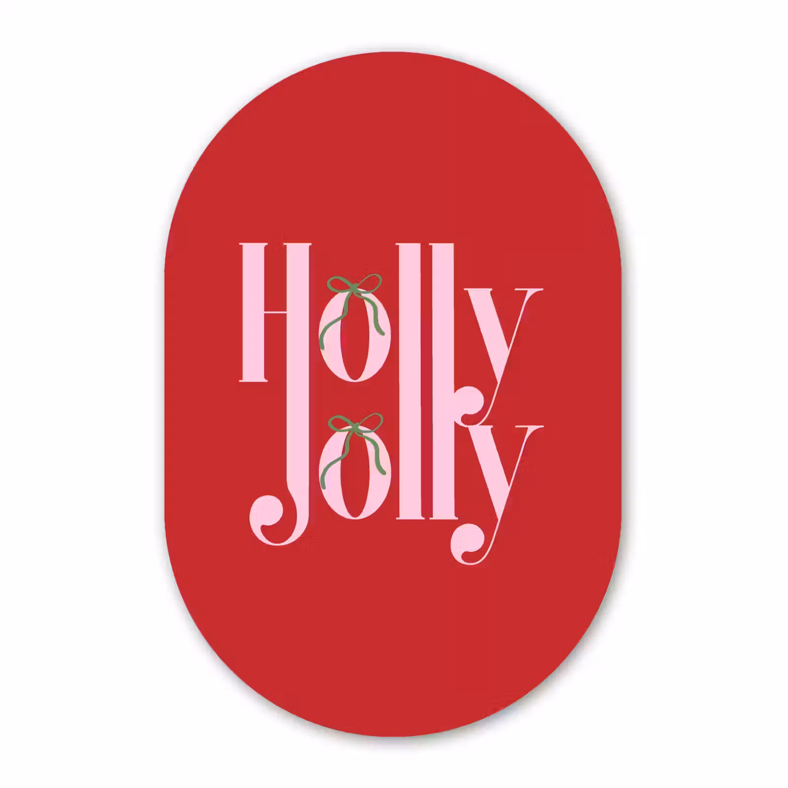 Glasbild Oval - Weihnachten – Rosa – Rot – Text — 1