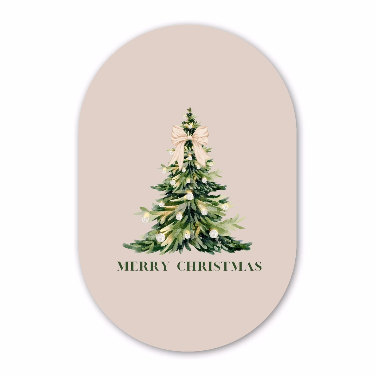 Glasbild Oval - Weihnachten – Weihnachtsbaum – Text — 1
