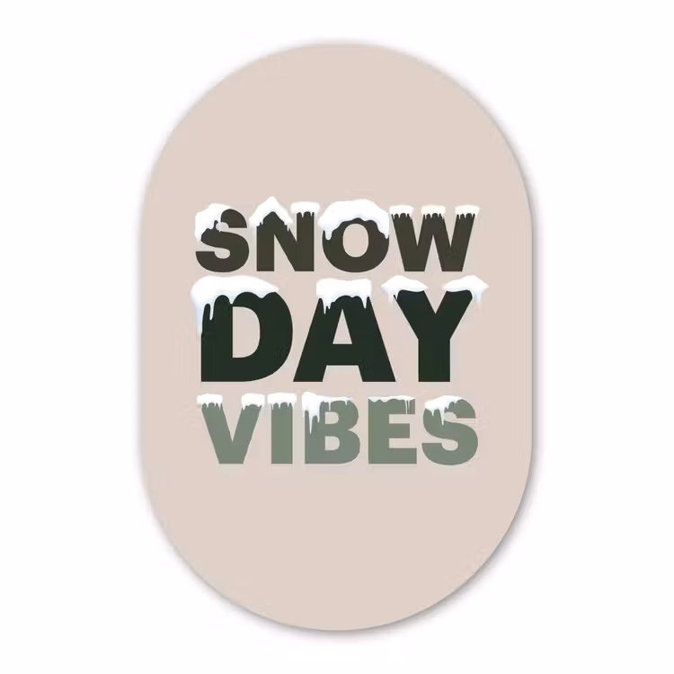 Forexbild Oval - Schnee – Text – Weihnachten – Beige — 1