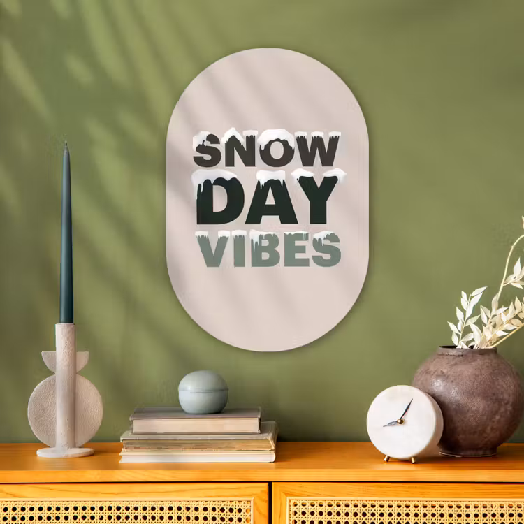 Forexbild Oval - Schnee – Text – Weihnachten – Beige — 3