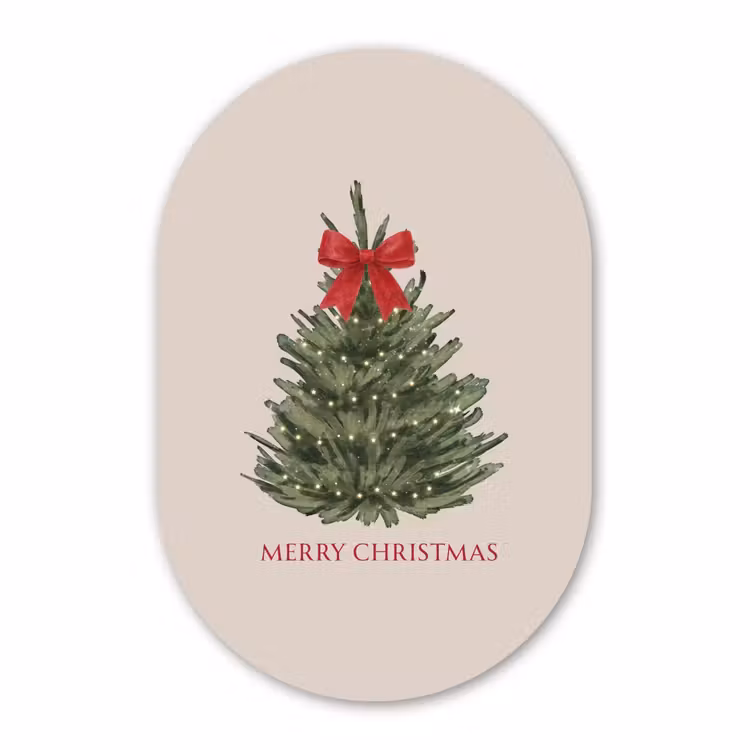 Glasbild Oval - Text – Weihnachten – Weihnachtsbaum — 1