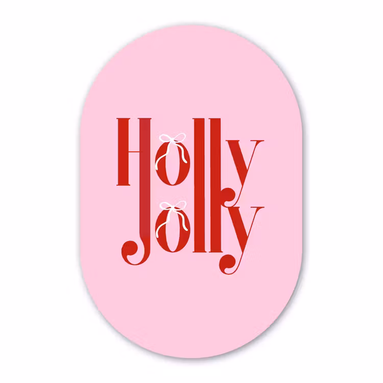Glasbild Oval - Weihnachten – Text – Rot – Rosa — 1