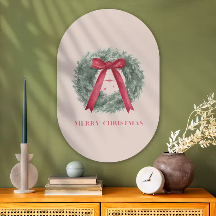 Glasbild Oval - Winter – Weihnachten – Text — 2