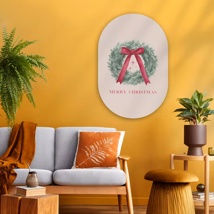 Glasbild Oval - Winter – Weihnachten – Text — 3