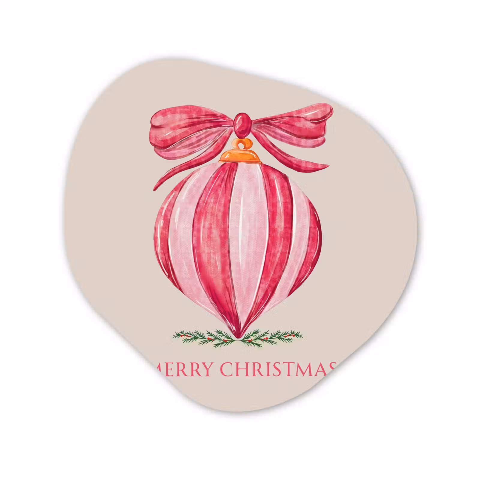 Glasbild Organische Form - Weihnachten – Weihnachtskugel – Text — 1