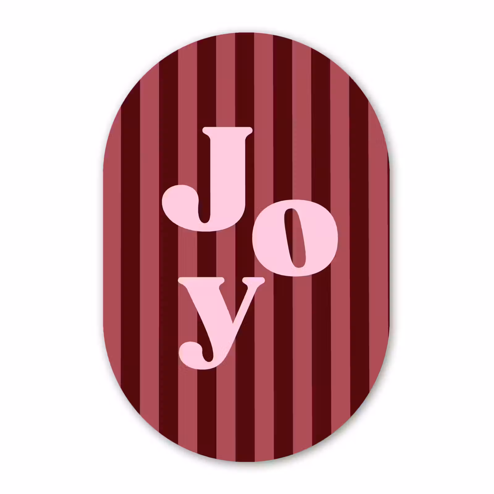Glasbild Oval - Joy – Weihnachten – Text – Rosa — 1