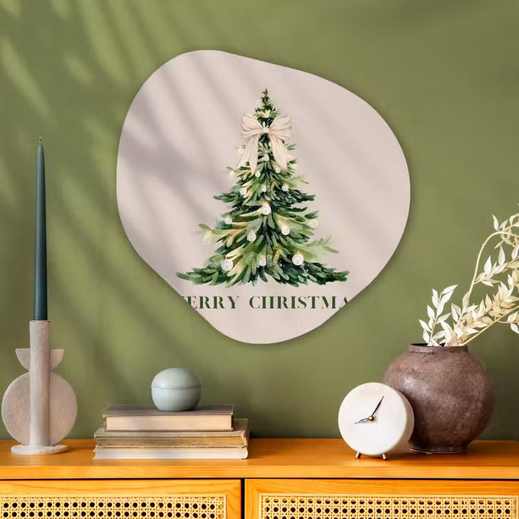 Glasbild Organische Form - Weihnachten – Weihnachtsbaum – Text — 2