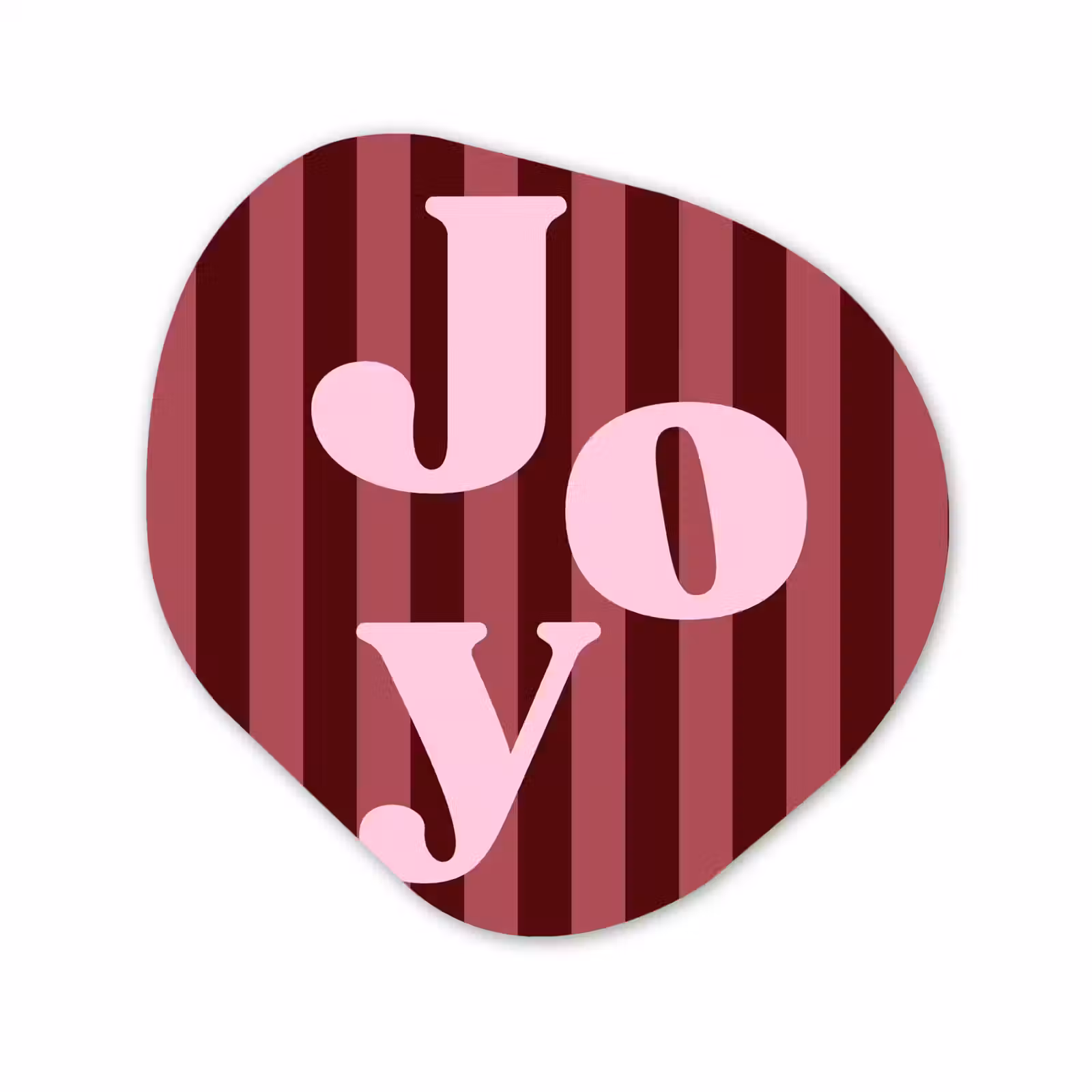 Glasbild Organische Form - Joy – Weihnachten – Text – Rosa — 1