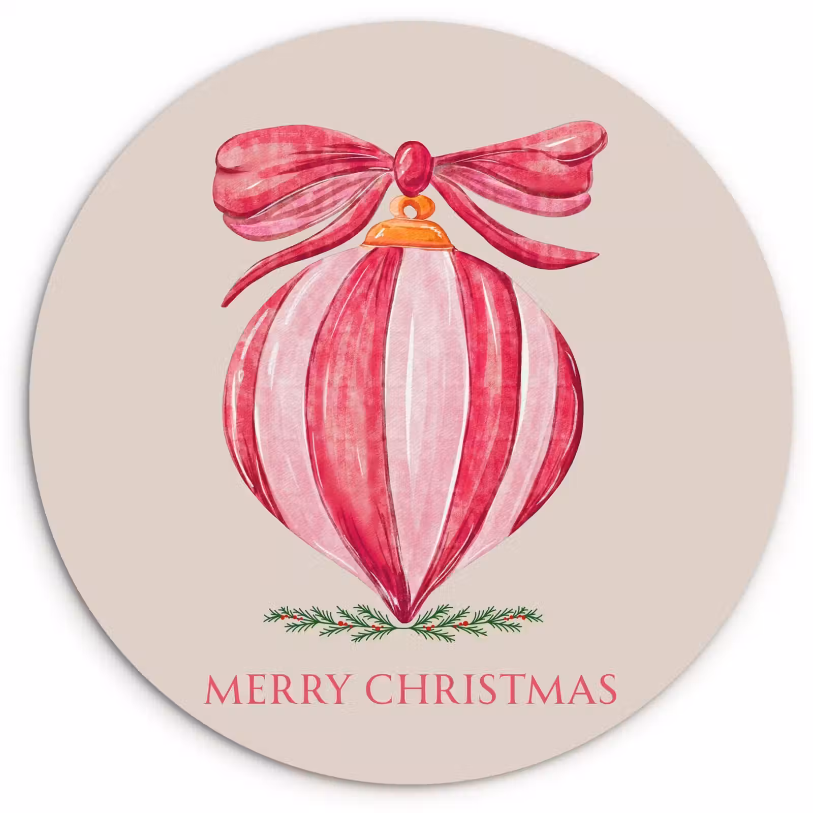 Glasbild Rund - Weihnachten – Weihnachtskugel – Text — 1