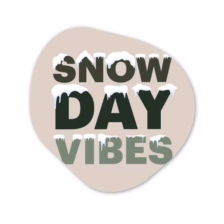 Glasbild Organische Form - Schnee – Text – Weihnachten – Beige — 1